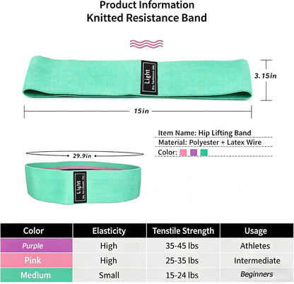 Yoga Stretch Bands Fitness Resistance Bands Set of 3 Lightweight Medium Triple Resistance Green Pink Purple for Sports Workout