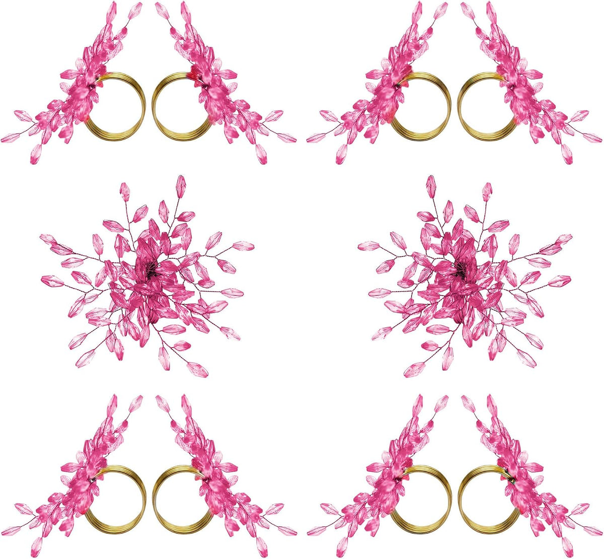 Napkin Rings Set of 12 for Dining Table Decoration Parties Everyday Metal Napkin Holder Leaf Pink (Pack of 12)