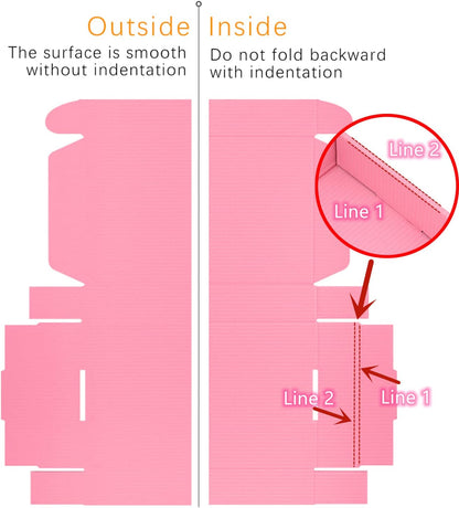 4x4x2 Shipping Boxes Set of 25, Pink Mailer Corrugated Cardboard Box