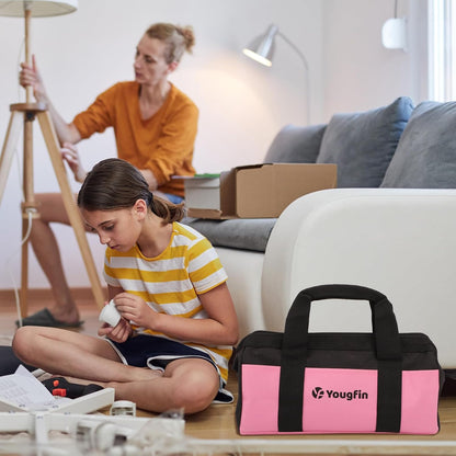 215-Piece Pink Home Tool Kit with Storage Bag for DIY