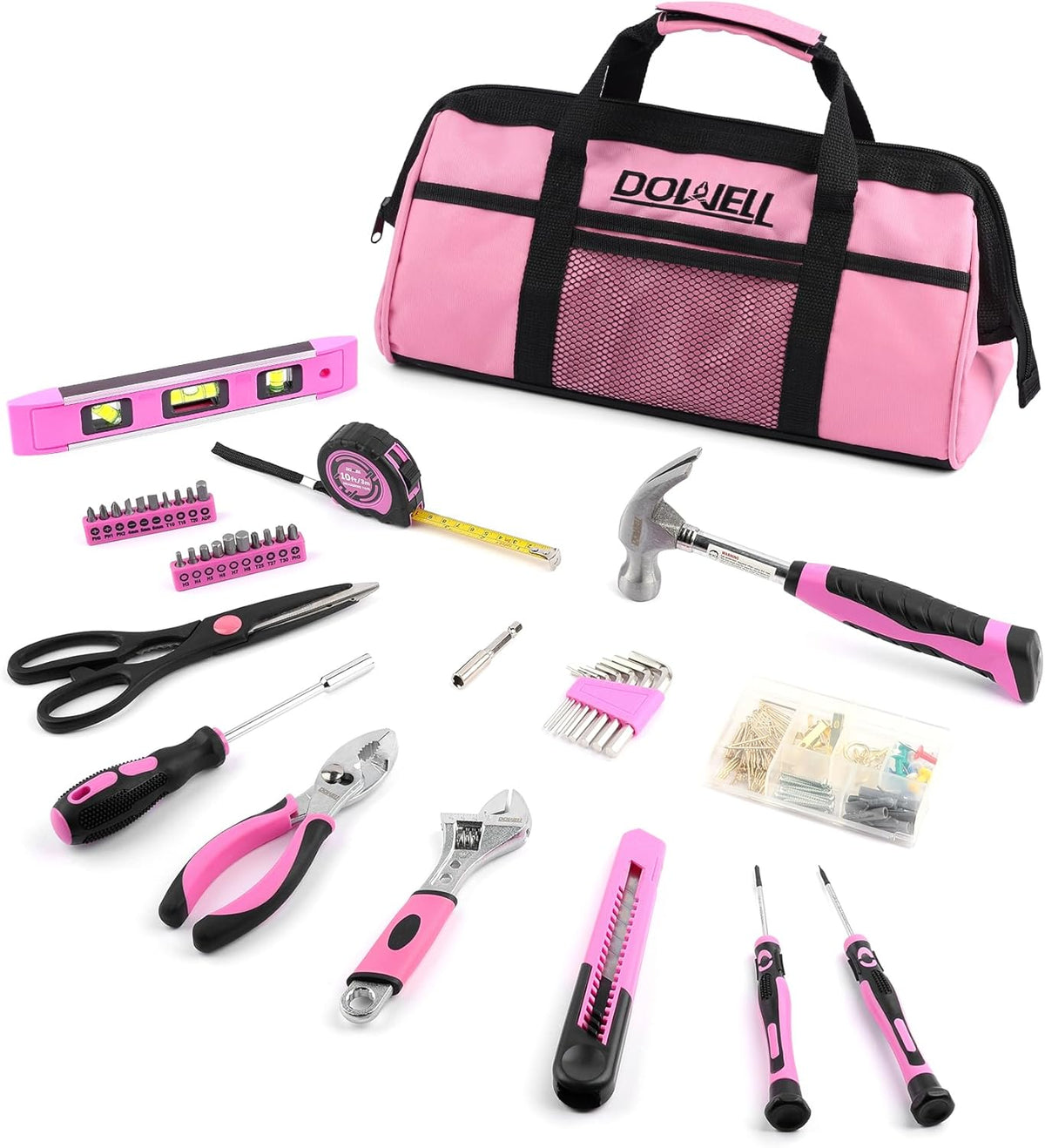 Pink Tool Kit 140PCS for Women, Girls, Ladies, Household Tool Set
