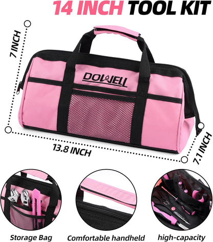 Pink Tool Kit 140PCS for Women, Girls, Ladies, Household Tool Set