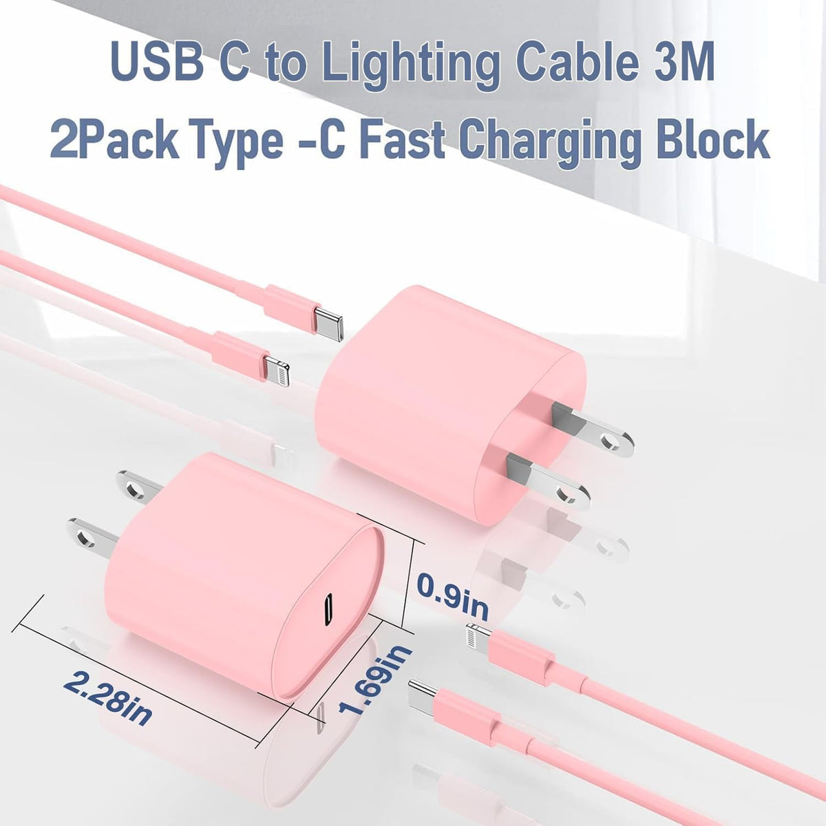 Phone Charger Fast Charging 10 FT for iPhone 14 13 Charger 2-Pack