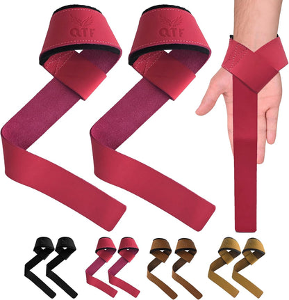 Genuine Leather Lifting Straps, Wrist Assistance for Heavy Pulls, Weightlifting Bodybuilding, Gym, Fitness Accessories, Strength Training, Powerlifting, & Deadlifts
