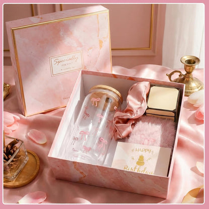 6 Pcs Pink Birthday Gifts for Women, Birthday Gift Box Set for Women Self Care Mom Sister Wife Girlfriend Daughter Best Friend Coworkers