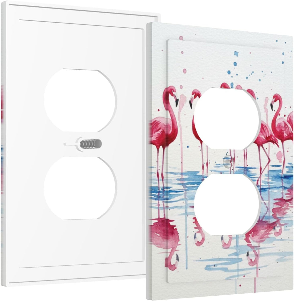 Pink Flaming Splatter 1 Gang Single Duplex Receptacle Outlet Cover Jumbo Size Electrical Wall Plate Electric Decorator Light Switch Face Socket Plate Cover