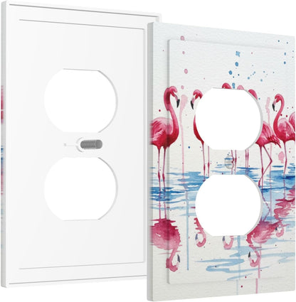 Pink Flaming Splatter 1 Gang Single Duplex Receptacle Outlet Cover Jumbo Size Electrical Wall Plate Electric Decorator Light Switch Face Socket Plate Cover