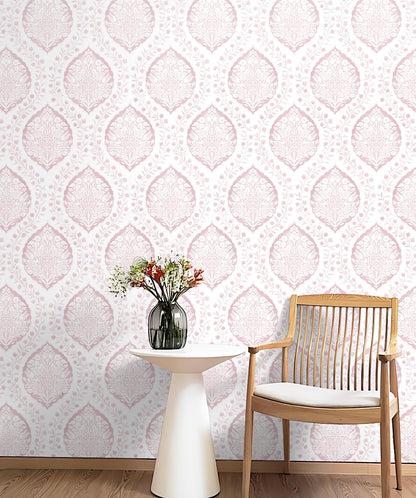 393.7"×17.3" Boho Peel and Stick Wallpaper Pink Floral Wallpaper Removable Self Adhesive Eco-Friendly Contact Paper Modern for Bathroom Bedroom Farmhouse Eco-Friendly Vinyl Wall Paper