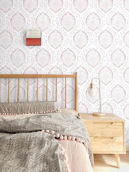 393.7"×17.3" Boho Peel and Stick Wallpaper Pink Floral Wallpaper Removable Self Adhesive Eco-Friendly Contact Paper Modern for Bathroom Bedroom Farmhouse Eco-Friendly Vinyl Wall Paper