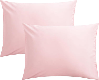 2-Pack Microfiber Standard Pillow Cases, Envelope-Style, Blush Pink