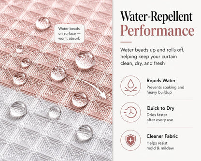 Ombre Waffle Weave Shower Curtain 70 x 72 Blush Textured Fabric Shower Curtain, Hotel Style Waffle Weave Bathroom Curtain, Water Resistant Polyester Ombre Shower Curtain