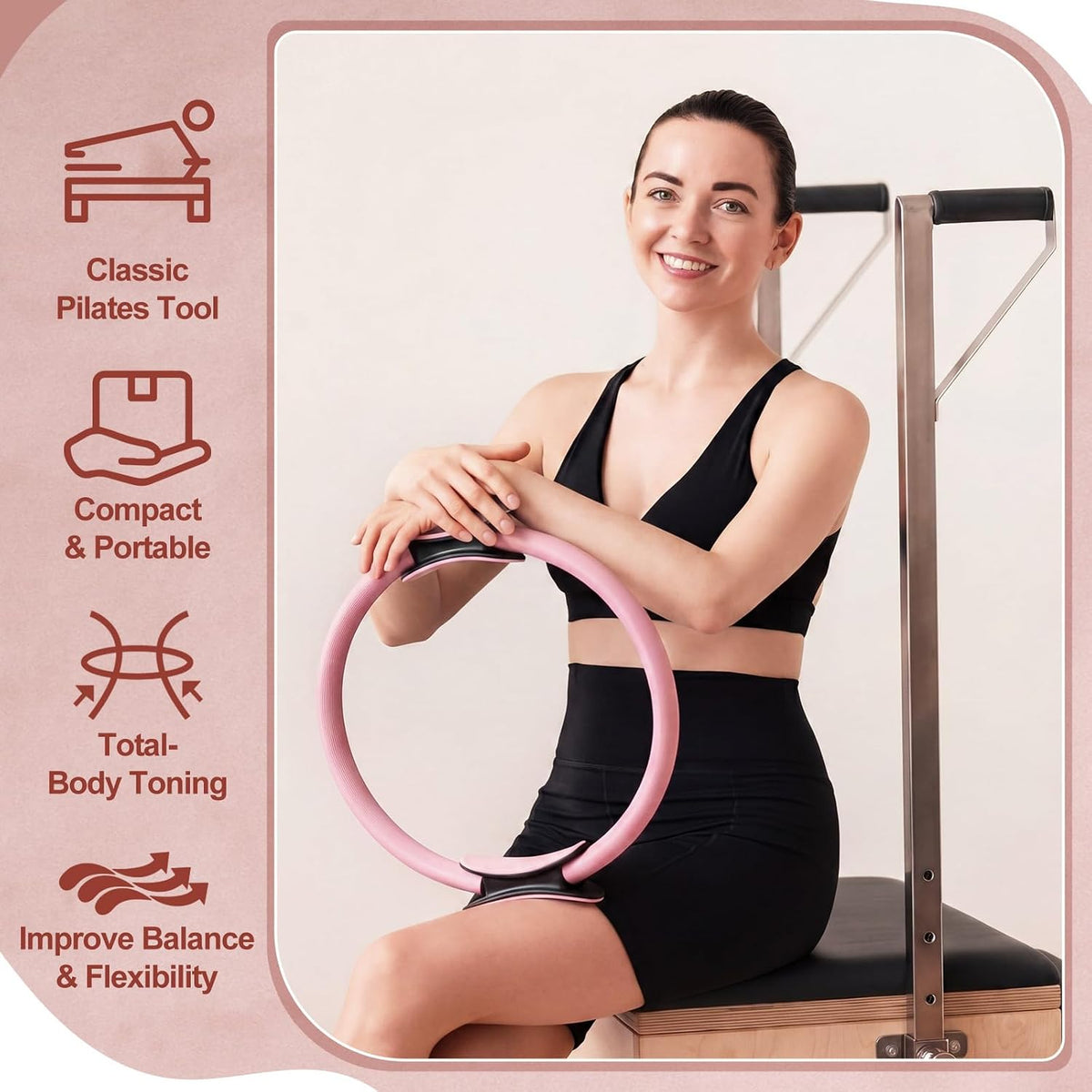 12 Pcs Pilates Rings 14 Inch and 12 Inch Exercise Ring Magic Circle Yoga Ring Lightweight Flexible Workout for Fitness Training Physical Therapy Full-Body Toning and Shaping