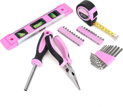 33-Piece Pink Tool Kit, Household Tool Set for Women