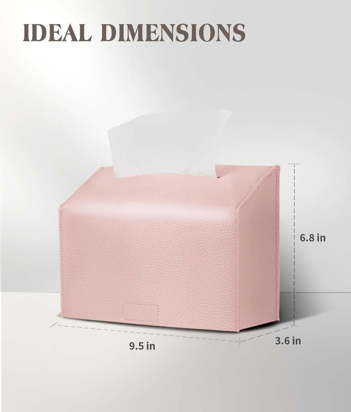 Paper Towels Cover Compatible with Kleenex Disposable Paper Hand Towels, PU Leather Tissue Box Holder Dispenser for Tabletop, Bathroom, Car, Office (LightPink)