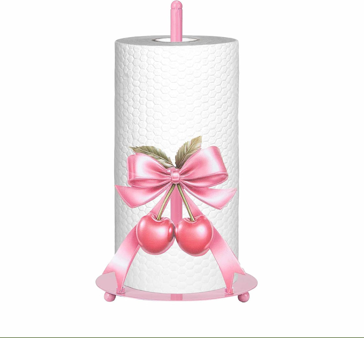 1 Pcs Pink Bow Cherry Paper Towel Holder, Cute Paper Towel Holder
