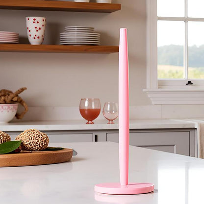 Pink Paper Towel Holder Countertop with 2 Hooks, 11" X 5.1"