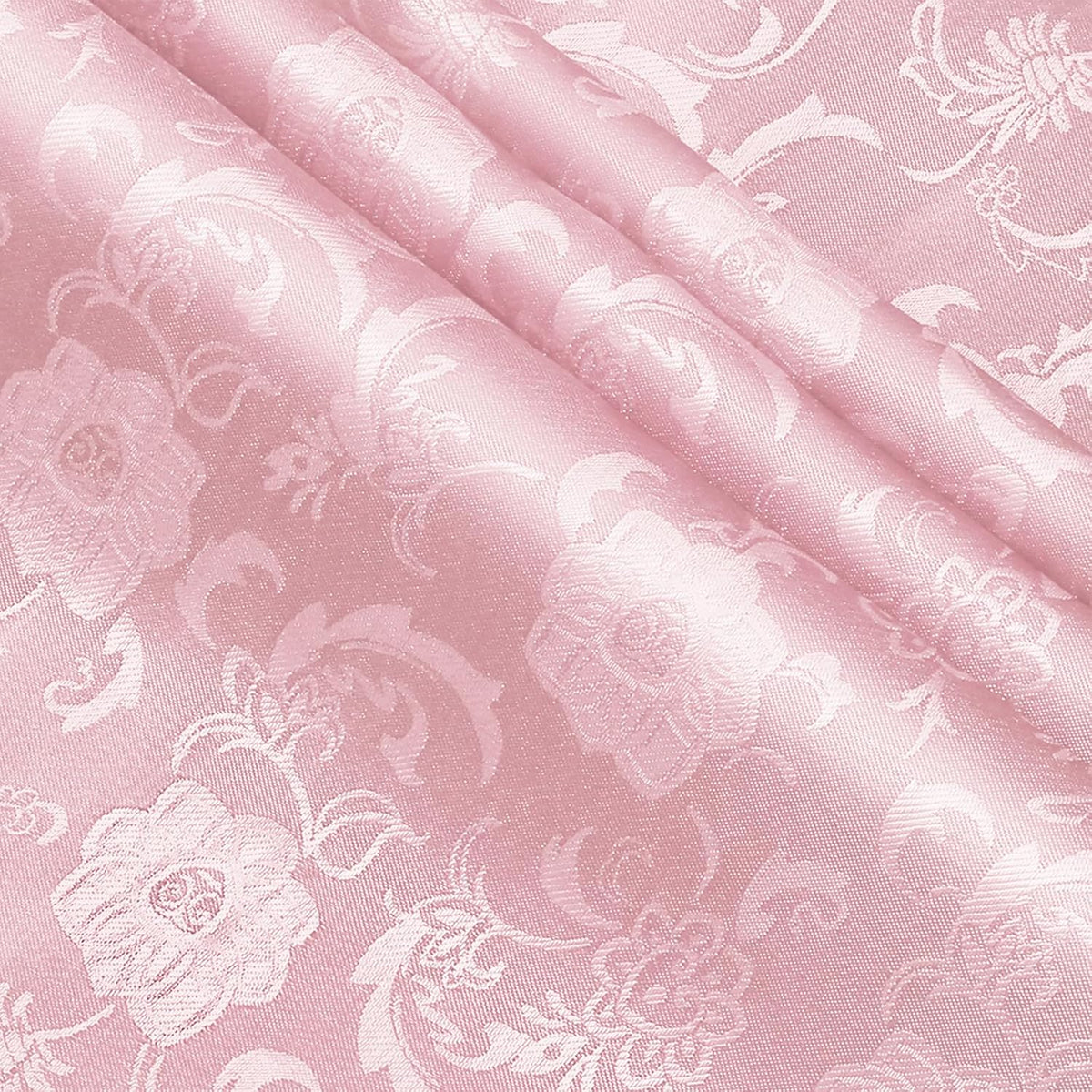 5 Yard Light Pink Satin Jacquard Fabric 60" Wide for DIY Crafts