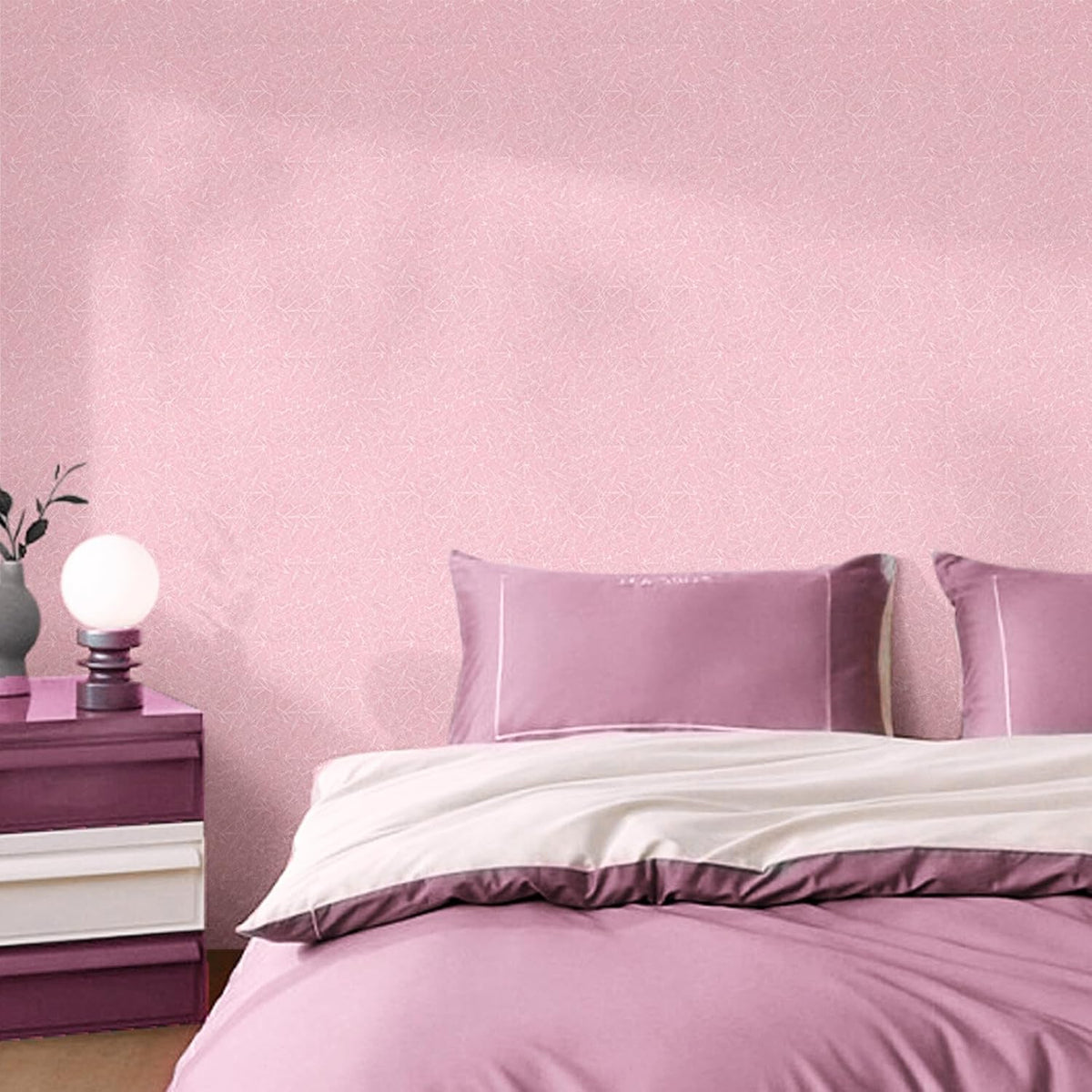 Pink Wallpaper Embossed Silk Self Adhesive Peel and Stick Contact Paper