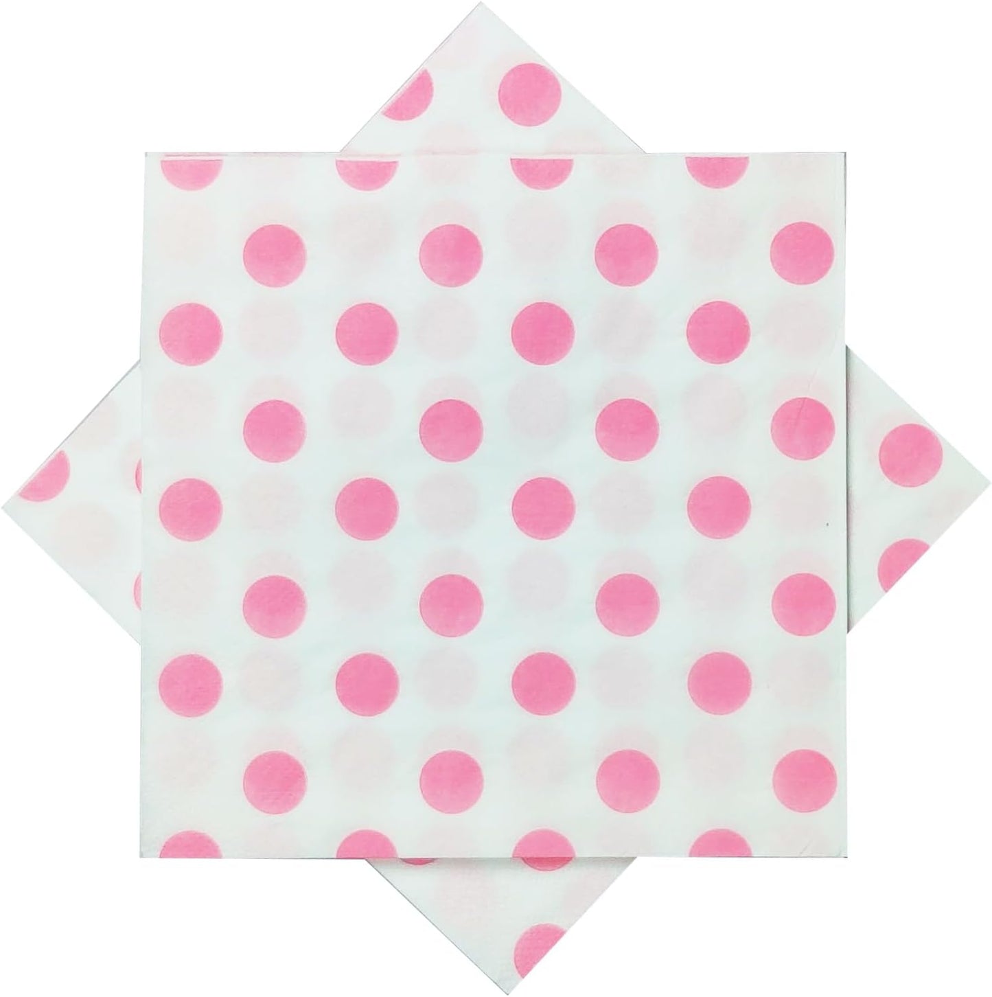 40Pcs Pink Dot Cocktail Beverage Napkins Disposable Paper Polka Dots Dessert Napkin for Spring Carnival Festival Holiday Bridal & Baby Shower Tableware Party Supplies 6.5"
