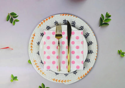 40Pcs Pink Dot Cocktail Beverage Napkins Disposable Paper Polka Dots Dessert Napkin for Spring Carnival Festival Holiday Bridal & Baby Shower Tableware Party Supplies 6.5"