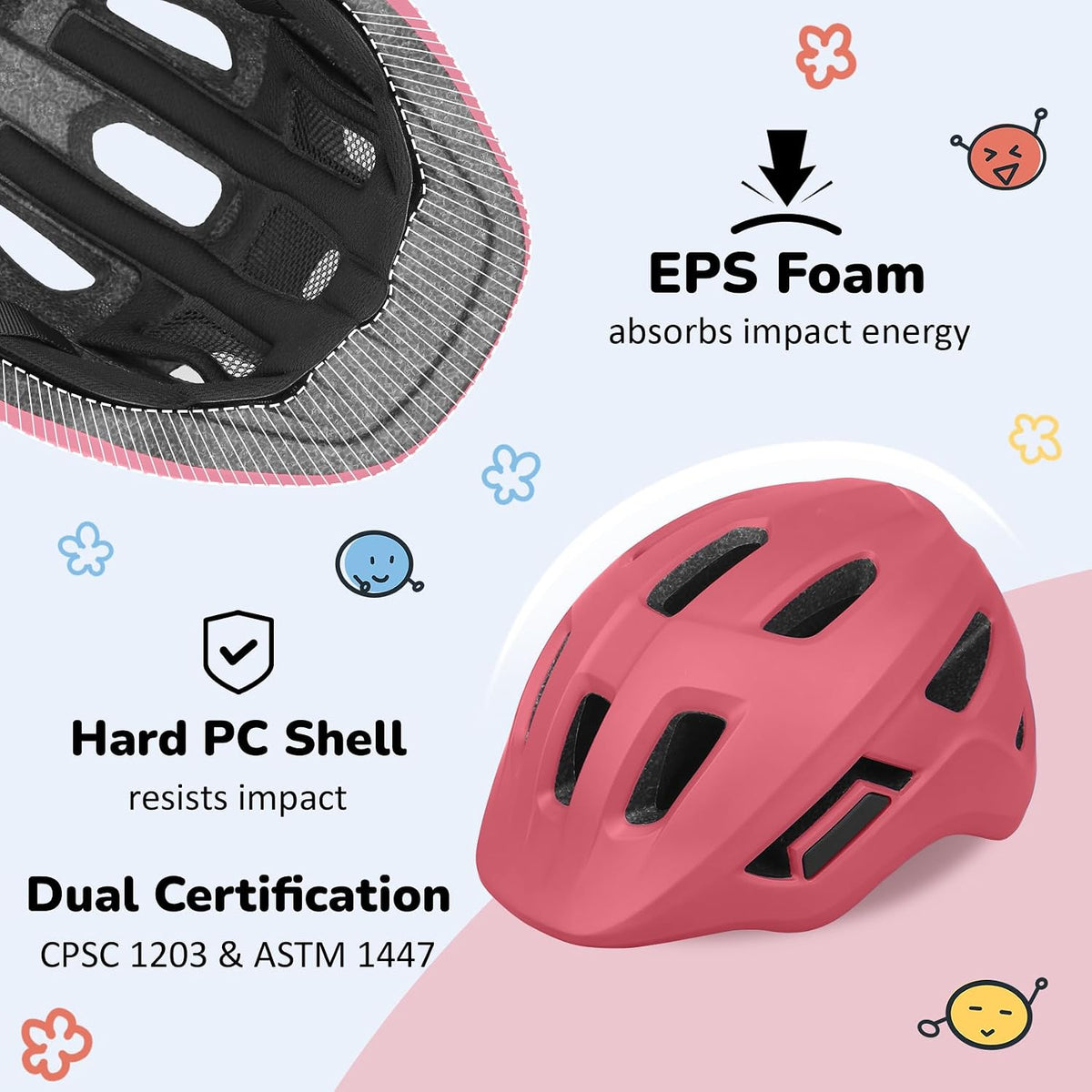 Toddler/Kids Bike Helmet, from Infant to Little Children, 2 Sizes