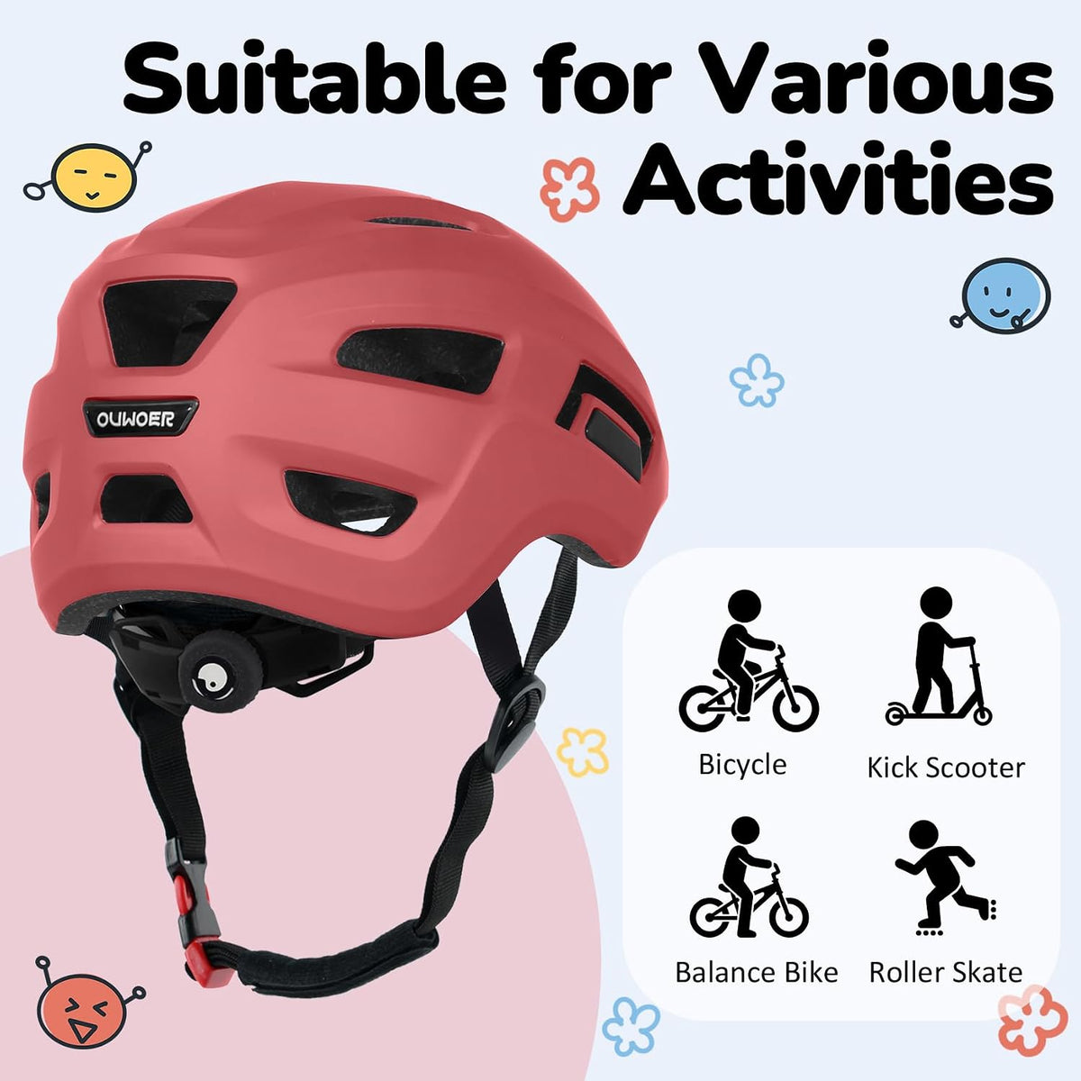 Toddler/Kids Bike Helmet, from Infant to Little Children, 2 Sizes