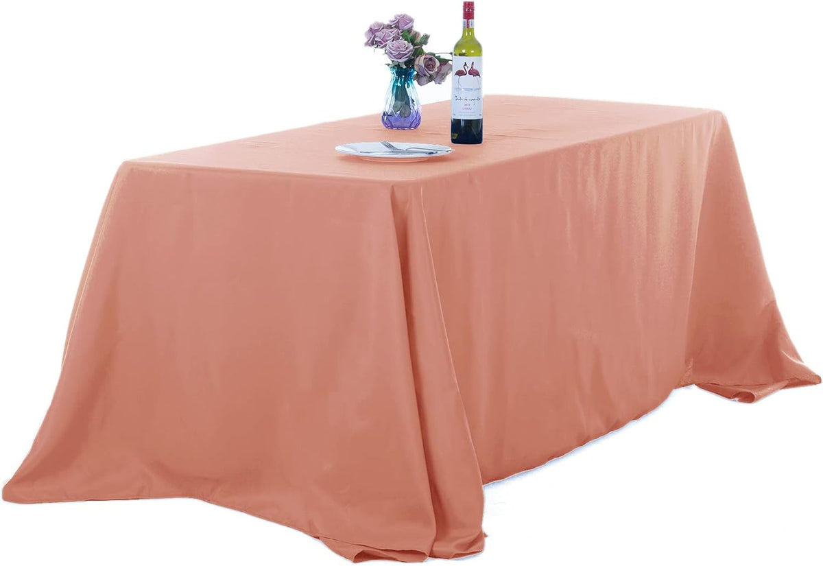 2pack 90x156 Inch Dusty Pink Rectangular Tablecloth 6 Feet Table Cloth in Polyester Fabric for Wedding/Banquet/Restaurant/Parties