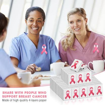 36 Pack Breast Cancer Pocket Tissues Pink Ribbon Mini Travel Bulk