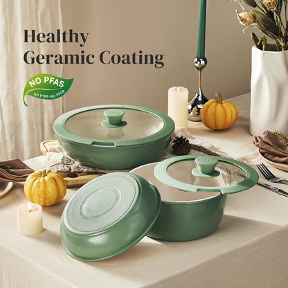 Kitchen Cookware Set Detachable Handle, All Stoves Suitable, 5 Pcs