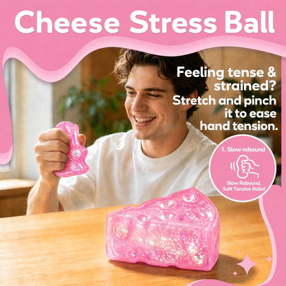 1Pcs Pink Squishy Cheese Sugar Stress Ball for Adults Cheese Squishy Ball