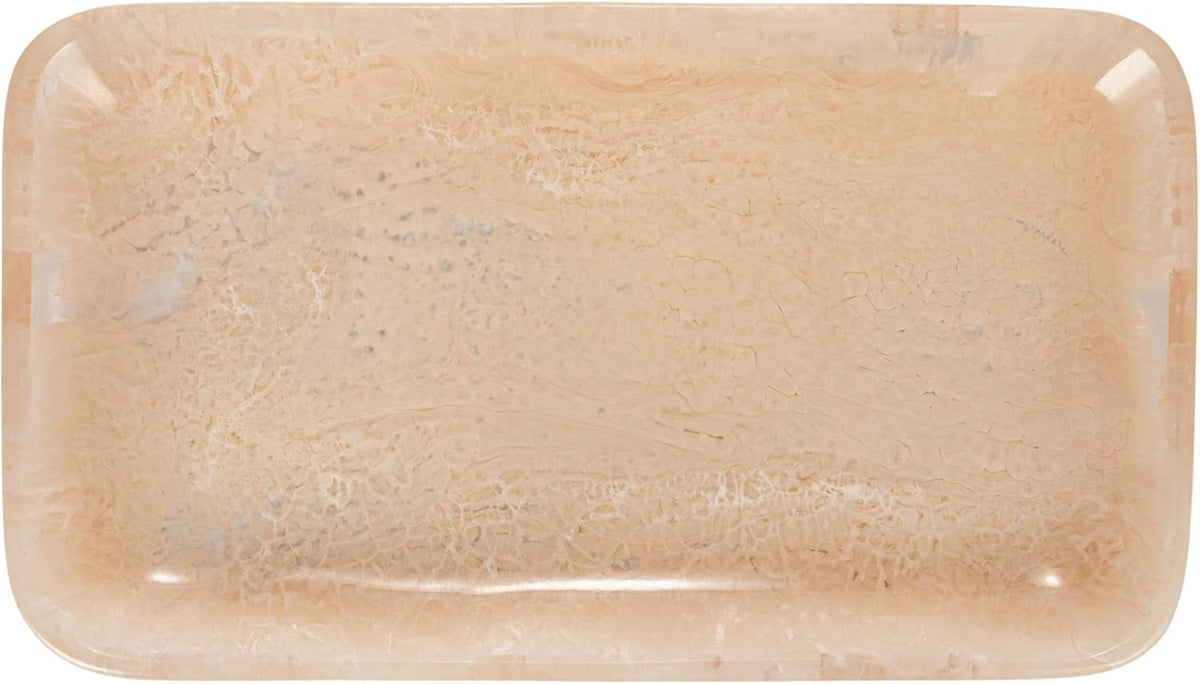 Matte Marbled Resin Tray, Blush Pink
