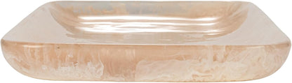 Matte Marbled Resin Tray, Blush Pink