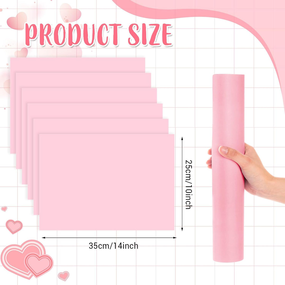 60 Pcs Pink Paper Placemats, Disposable Rectangular Table Setting Mats for Bridal Shower, Baby Shower, Mother's Day Brunch, Birthday Party & Wedding Decor, 10 x 14 Inch