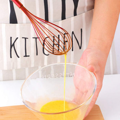 Stainless Steel Balloon Whisks and Egg-Separators Set, 12" Manual Egg-Blender for Cooking Non Scratch Perfect for Kitchen Blending, Whisking, Beating and Stirring, Dishwasher Safe Rose Gold