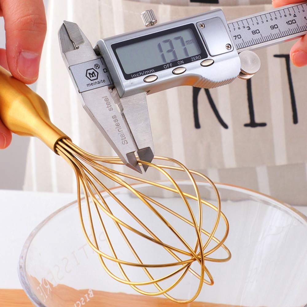 Stainless Steel Balloon Whisks and Egg-Separators Set, 12" Manual Egg-Blender for Cooking Non Scratch Perfect for Kitchen Blending, Whisking, Beating and Stirring, Dishwasher Safe Rose Gold
