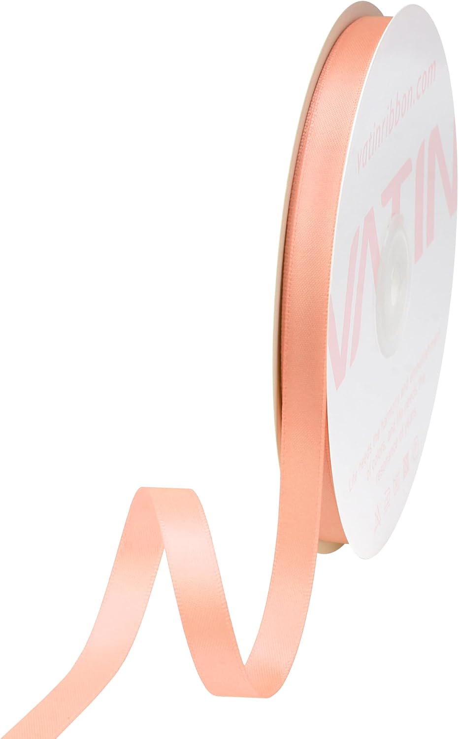 Peach Satin Ribbon 3/8 Inch x 25 Yards for Gift Wrapping