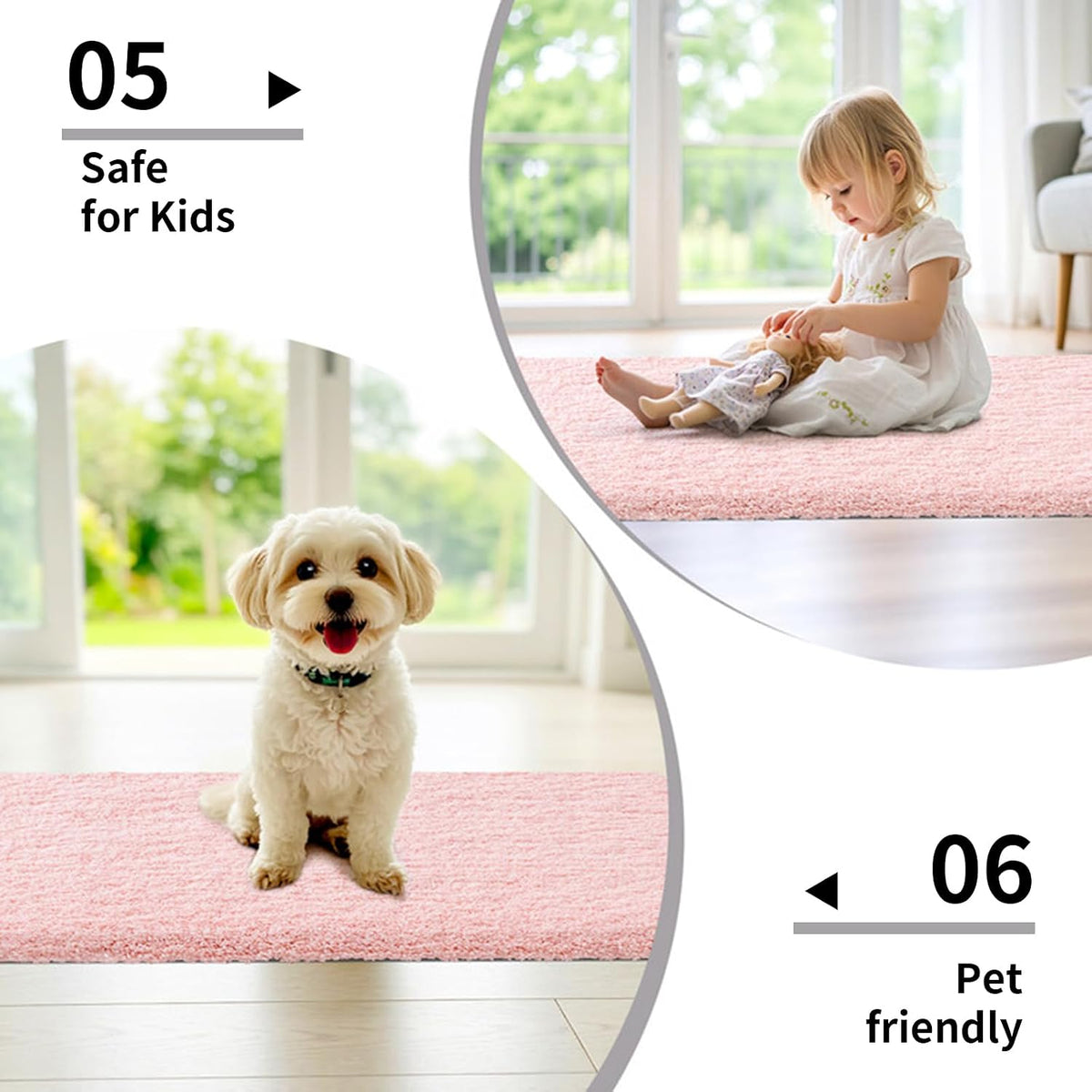 Pink Bathroom Rugs 17x24, Non-Slip Plush Small Bath Mat