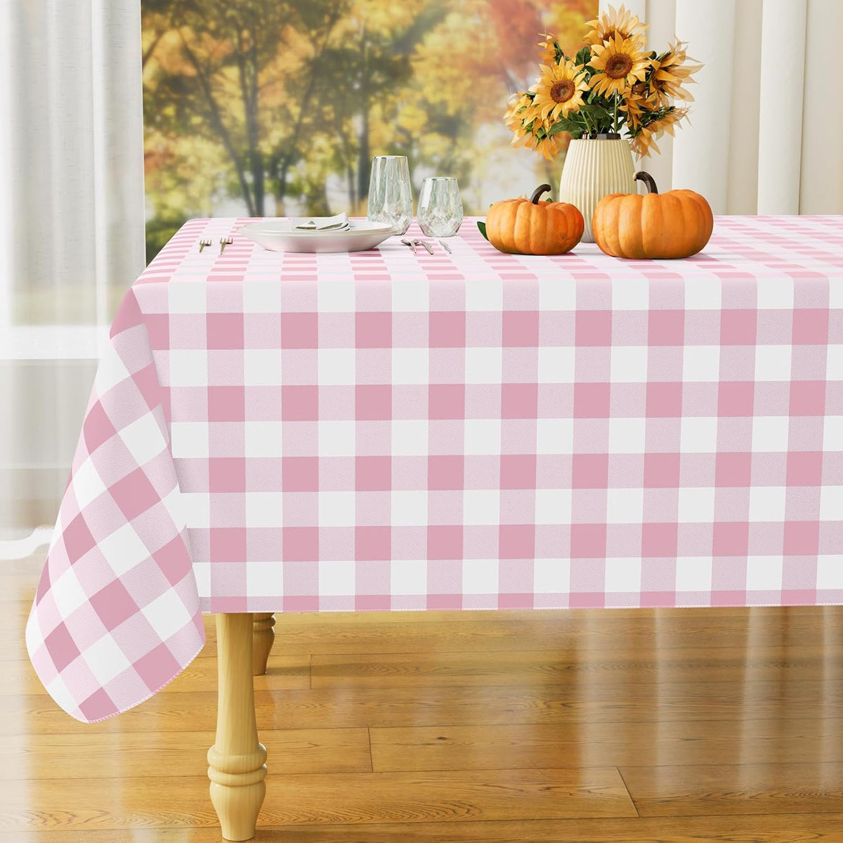 Rectangular Waterproof Vinyl Table Cloth, Flannel Backed Tablecloth