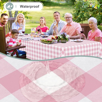 Rectangular Waterproof Vinyl Table Cloth, Flannel Backed Tablecloth