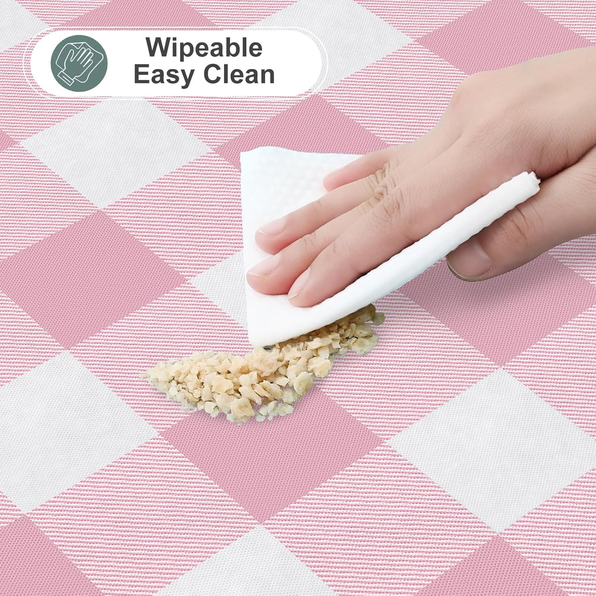 Rectangular Waterproof Vinyl Table Cloth, Flannel Backed Tablecloth