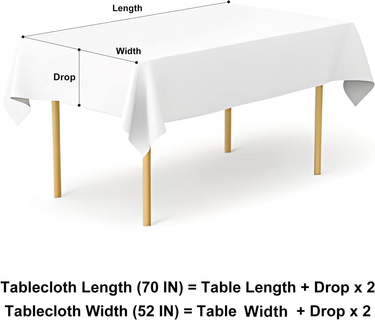 Rectangular Waterproof Vinyl Table Cloth, Flannel Backed Tablecloth