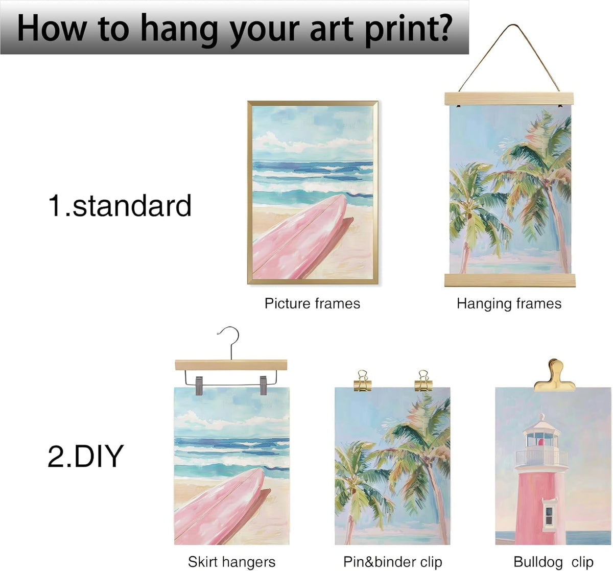 Jamortty 3 Pcs Coastal Beach Wall Art Unframed Preppy Room Wall Decor 16x24