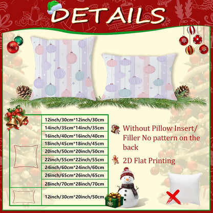 Lantern Throw Pillow Covers Set of 2, Festive Fanciful Stars Stripes Celebration Peach Soft Velvet Washable Pattern Pillow Covers for Living Room Bed Office Sofa Chair Decor 20x12 Inch