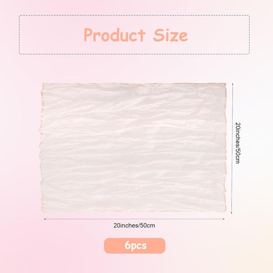 Nydotd 6pcs Cheesecloth Napkins 20 x 20 Inch Boho Dinner Napkins Wrinkled Rustic Linen Table Decorative Cloth Napkins for Wedding Party Baby Shower Family Everyday Use Easter (Dusty Pink)