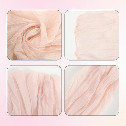 Nydotd 6pcs Cheesecloth Napkins 20 x 20 Inch Boho Dinner Napkins Wrinkled Rustic Linen Table Decorative Cloth Napkins for Wedding Party Baby Shower Family Everyday Use Easter (Dusty Pink)
