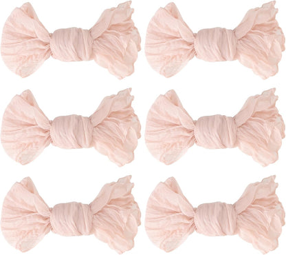 Nydotd 6pcs Cheesecloth Napkins 20 x 20 Inch Boho Dinner Napkins Wrinkled Rustic Linen Table Decorative Cloth Napkins for Wedding Party Baby Shower Family Everyday Use Easter (Dusty Pink)