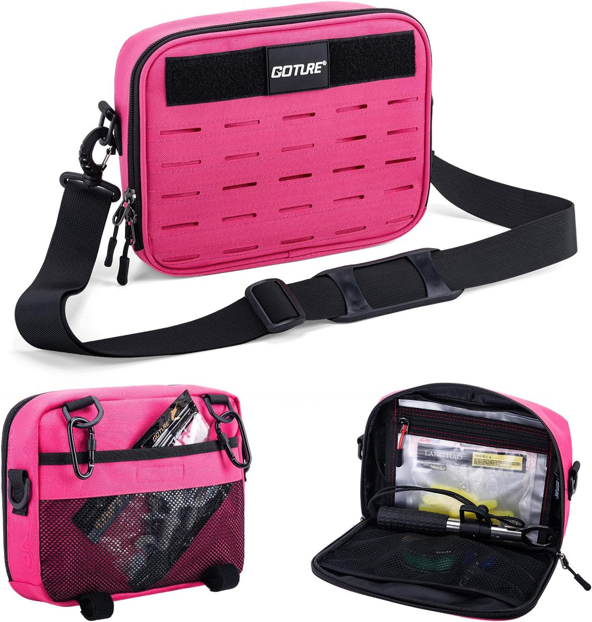 Fishing Tackle Bag, Bait Binder with Detachable PVC Clear Sleeves