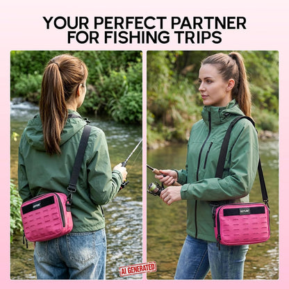 Fishing Tackle Bag, Bait Binder with Detachable PVC Clear Sleeves