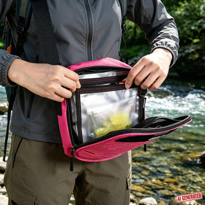 Fishing Tackle Bag, Bait Binder with Detachable PVC Clear Sleeves
