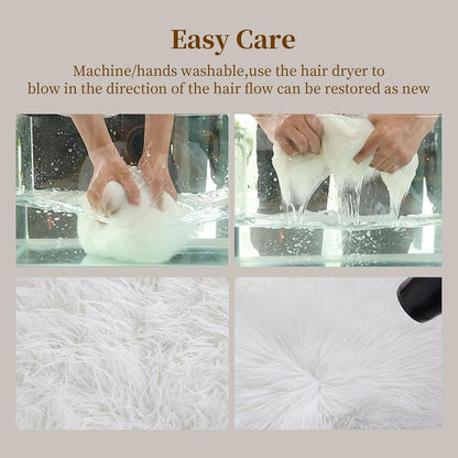 Fluffy 4x6 Faux Fur Heart Shaped Area Rug for Living Room Bedroom, Soft Large Pink Faux Sheepskin Play Carpet for Kids Girls and Pets, Plush Furry Decor Shaggy Feet Mat for Bedside